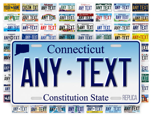 Personalized Connecticut Novelty License Plate, Replica CT Custom Auto Tag