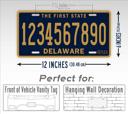 Personalized Delaware Novelty License Plate, Replica DE Custom Auto Tag