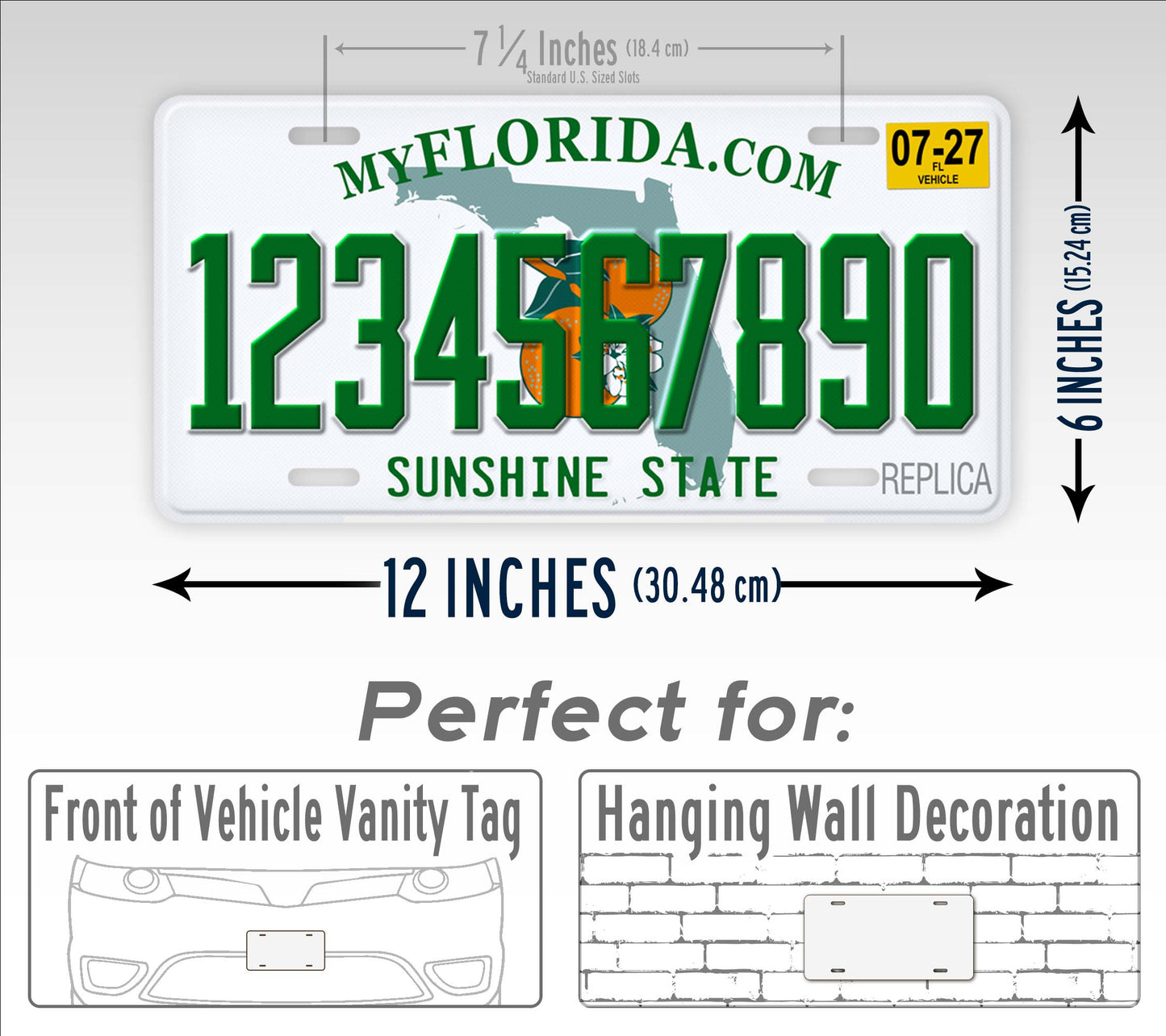 Personalized Florida Novelty License Plate, Replica FL Custom Auto Tag