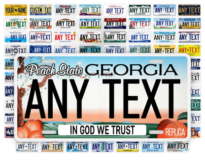 Personalized Georgia Novelty License Plate, Replica GA Custom Auto Tag