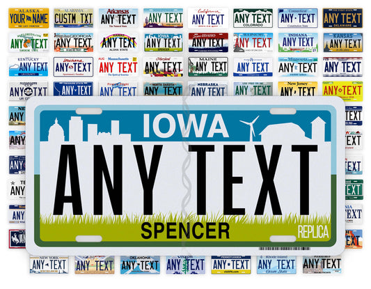 Personalized Iowa Novelty License Plate, Replica IA Custom Auto Tag