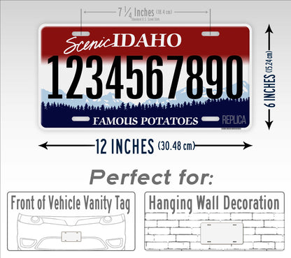 Personalized Idaho Novelty License Plate, Replica ID Custom Auto Tag