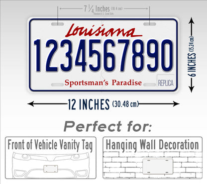 Personalized Louisiana Novelty License Plate, Replica LA Custom Auto Tag
