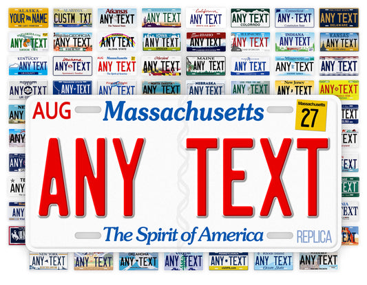 Personalized Massachusetts Novelty License Plate, Replica MA Custom Auto Tag