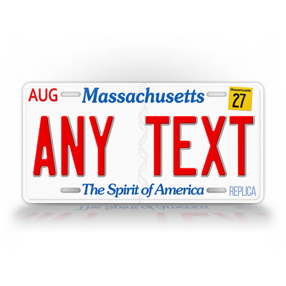 Personalized Massachusetts Novelty License Plate, Replica MA Custom Auto Tag