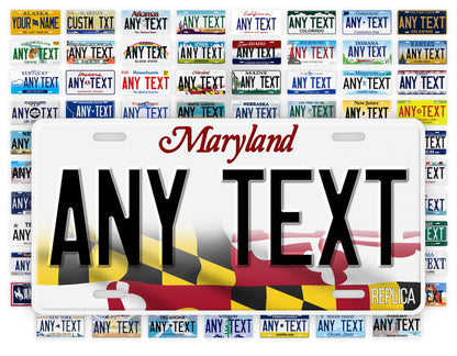 Personalized Maryland Novelty License Plate, Replica MD Custom Auto Tag