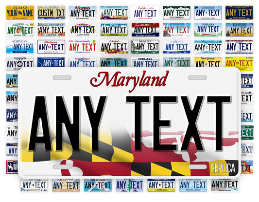 Personalized Maryland Novelty License Plate, Replica MD Custom Auto Tag