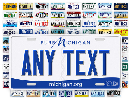 Personalized Michigan Novelty License Plate, Replica MI Custom Auto Tag