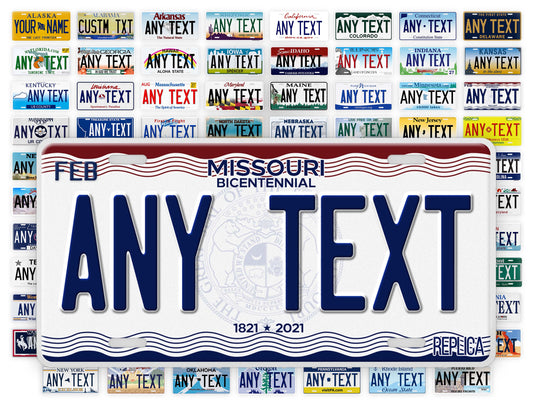 Personalized Missouri Novelty License Plate, Replica MO Custom Auto Tag