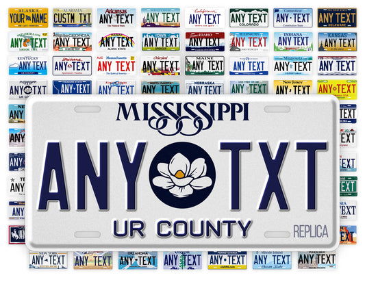 Personalized Mississippi Novelty License Plate, Replica MS Custom Auto Tag