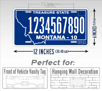 Personalized Montana Novelty License Plate, Replica MT Custom Auto Tag