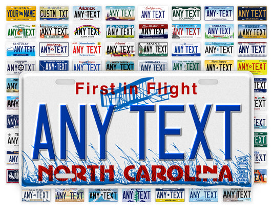 Personalized North Carolina Novelty License Plate, Replica NC Custom Auto Tag