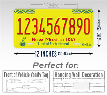 Personalized New Mexico Novelty License Plate, Replica NM Custom Auto Tag