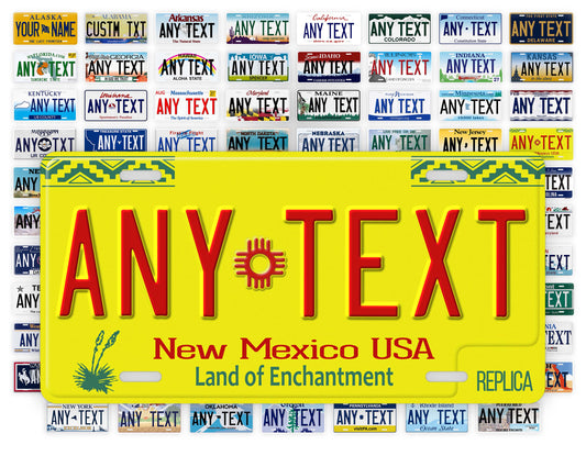 Personalized New Mexico Novelty License Plate, Replica NM Custom Auto Tag