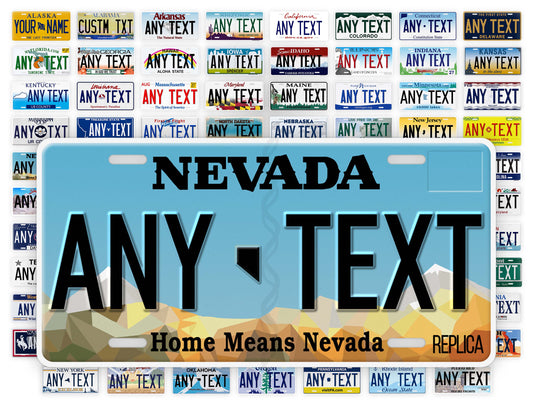 Personalized Nevada Novelty License Plate, Replica NV Custom Auto Tag