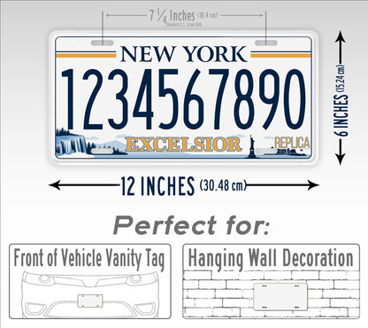 Personalized New York Novelty License Plate, Replica NY Custom Auto Tag