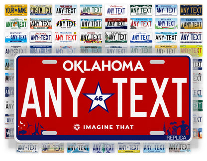 Personalized Oklahoma Novelty License Plate, Replica OK Custom Auto Tag