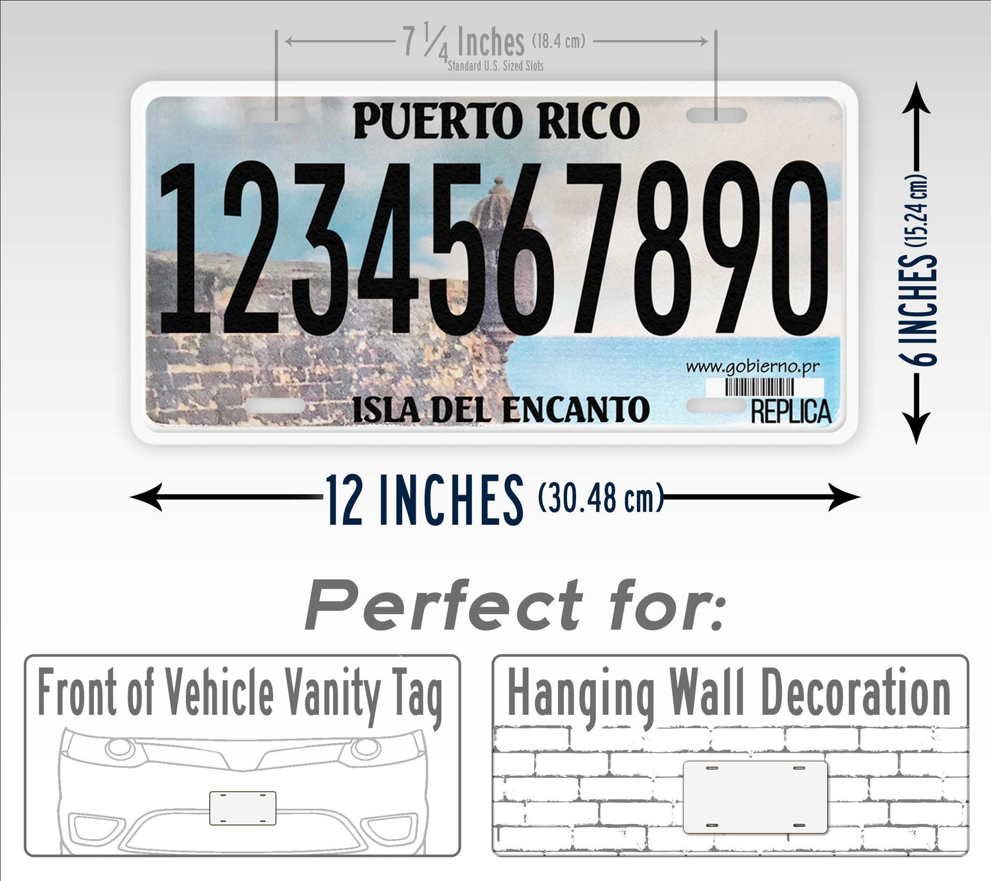 Personalized Puerto Rico Novelty License Plate, Replica PR Custom Auto Tag