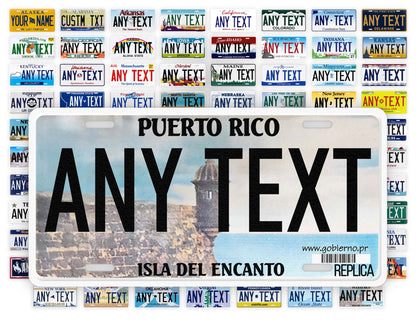 Personalized Puerto Rico Novelty License Plate, Replica PR Custom Auto Tag