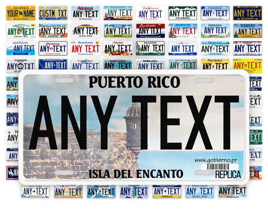 Personalized Puerto Rico Novelty License Plate, Replica PR Custom Auto Tag