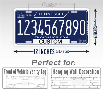 Personalized Tennessee Novelty License Plate, Replica TN Custom Auto Tag
