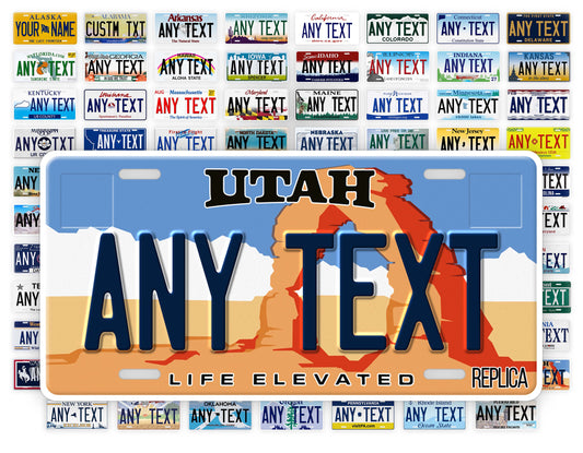 Personalized Utah Novelty License Plate, Replica UT Custom Auto Tag
