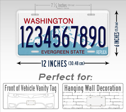 Personalized Washington Novelty License Plate, Replica WA Custom Auto Tag