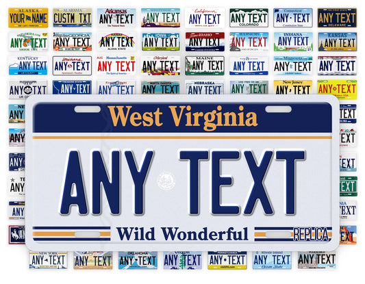 Personalized West Virginia Novelty License Plate, Replica WV Custom Auto Tag