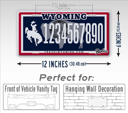 Personalized Wyoming Novelty License Plate, Replica WY Custom Auto Tag