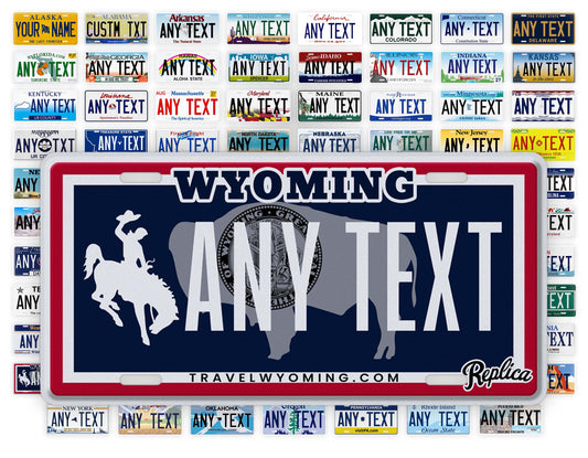 Personalized Wyoming Novelty License Plate, Replica WY Custom Auto Tag