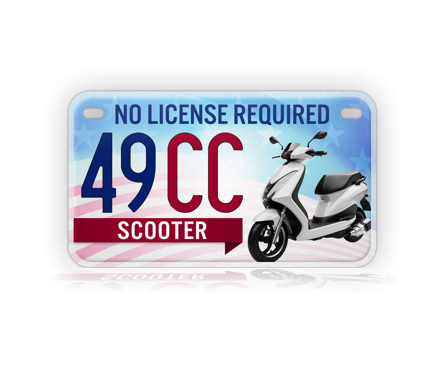 Patriotic Moped Motorcycle Tag