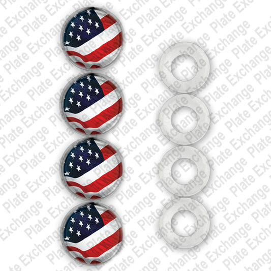 American Flag Fastener Caps