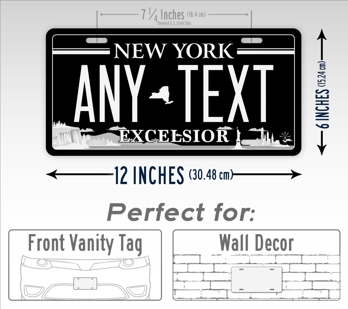 New York "Blacked Out Excelsior" Novelty License Plate