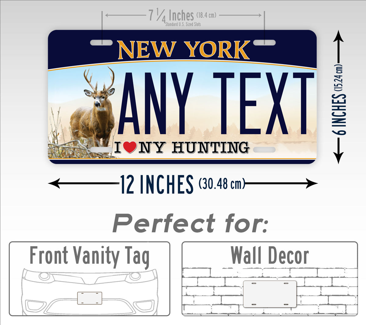 New York "I Love Hunting" Novelty License Plate