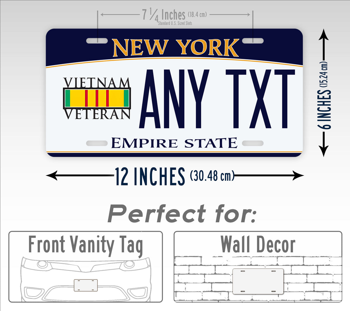 New York "Vietnam Veteran" Novelty License Plate
