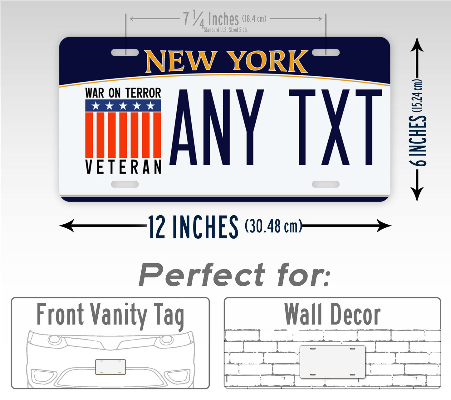 New York "War on Terror Veteran" Novelty License Plate
