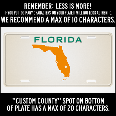 Vintage Florida Novelty License Plate
