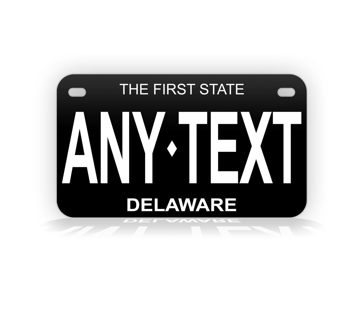 Black Delaware Motorcycle Novelty Plate