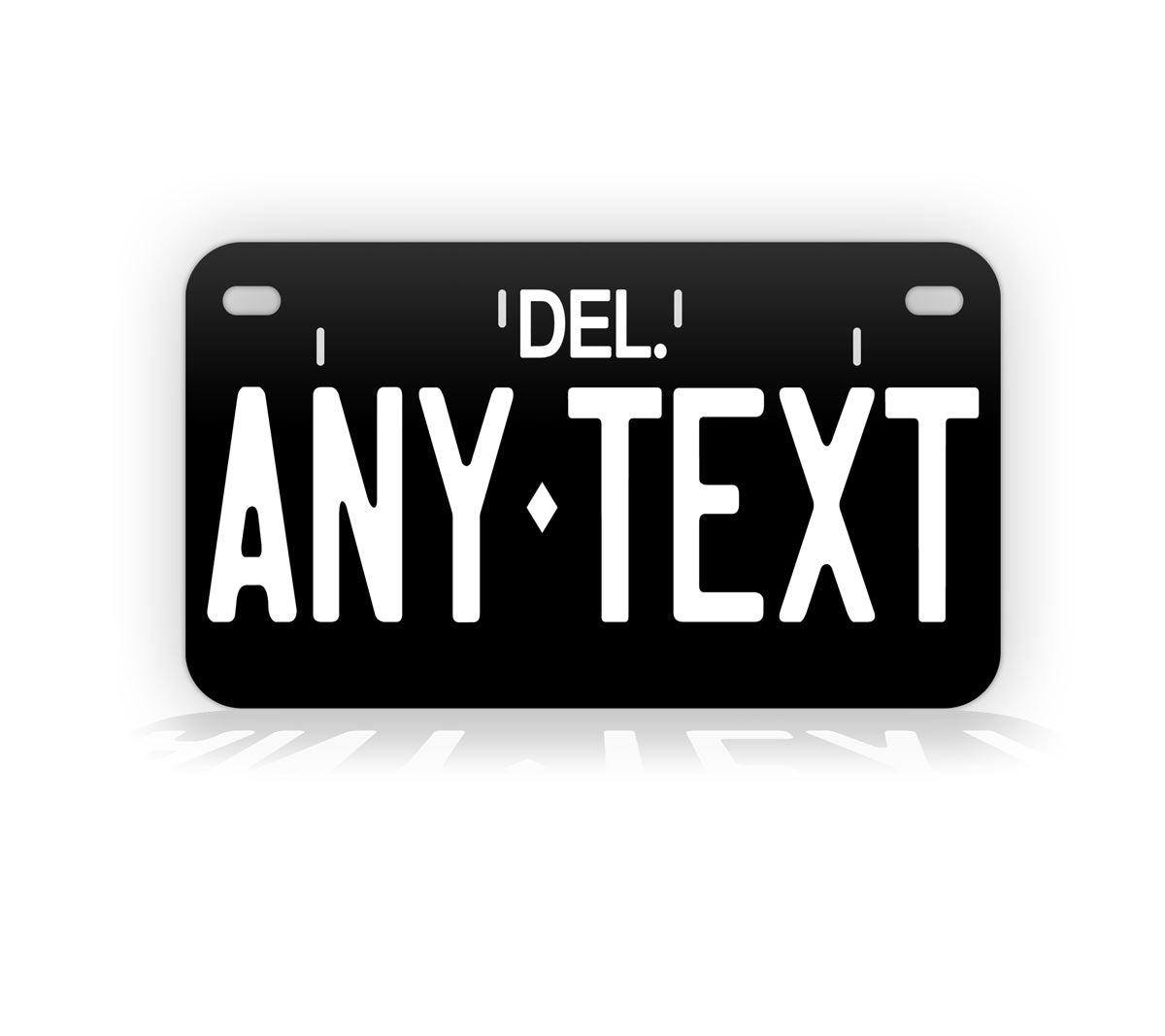 Black Delaware Motorcycle Novelty Plate