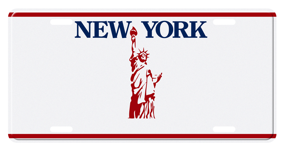 New York "White Liberty" Novelty License Plate