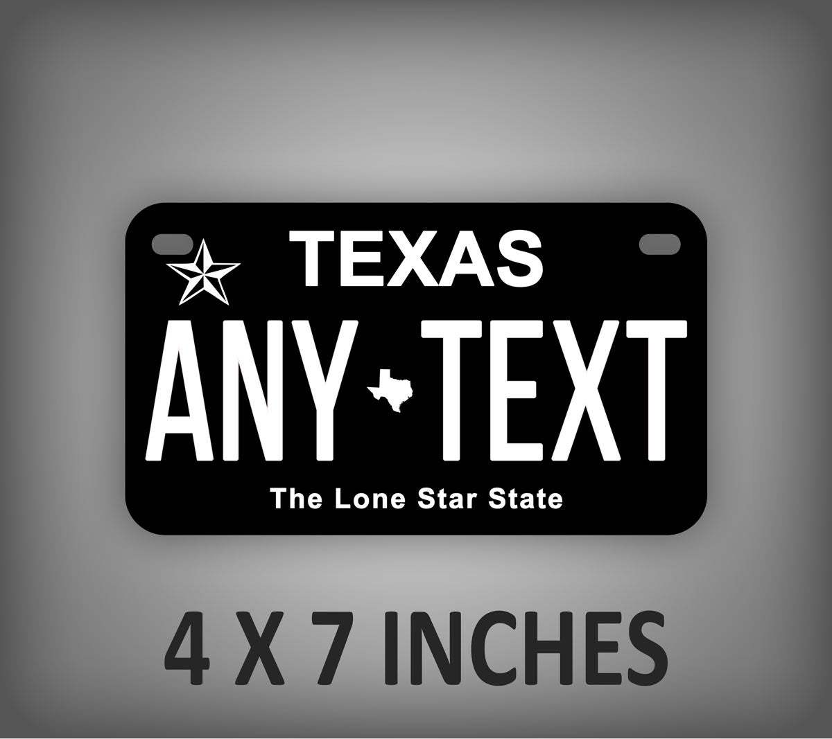 Texas Black-Out Motorcycle Tag
