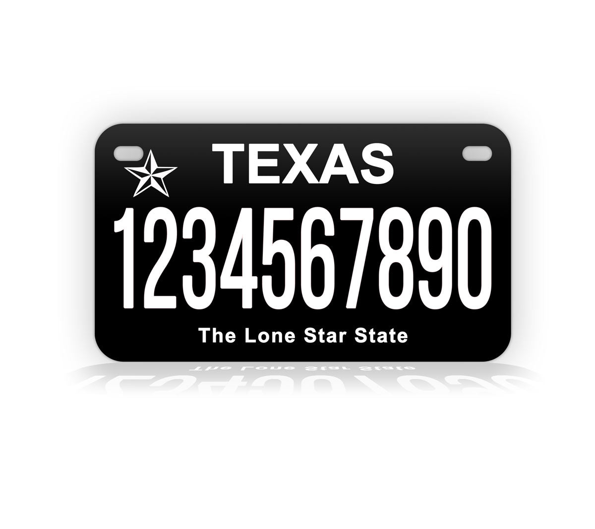 Texas Black-Out Motorcycle Tag