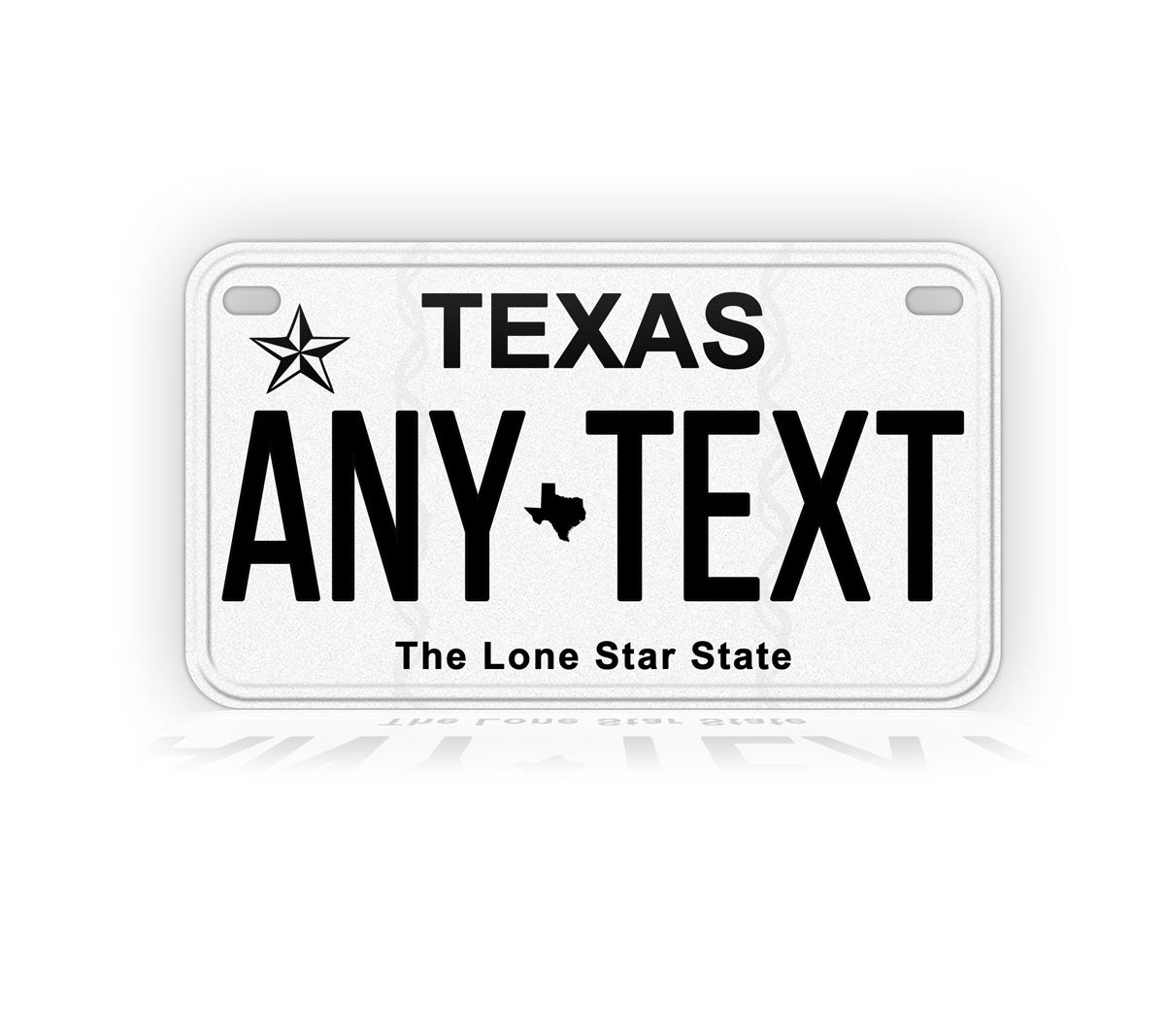 Texas Black and White Motorcycle Novelty Plate