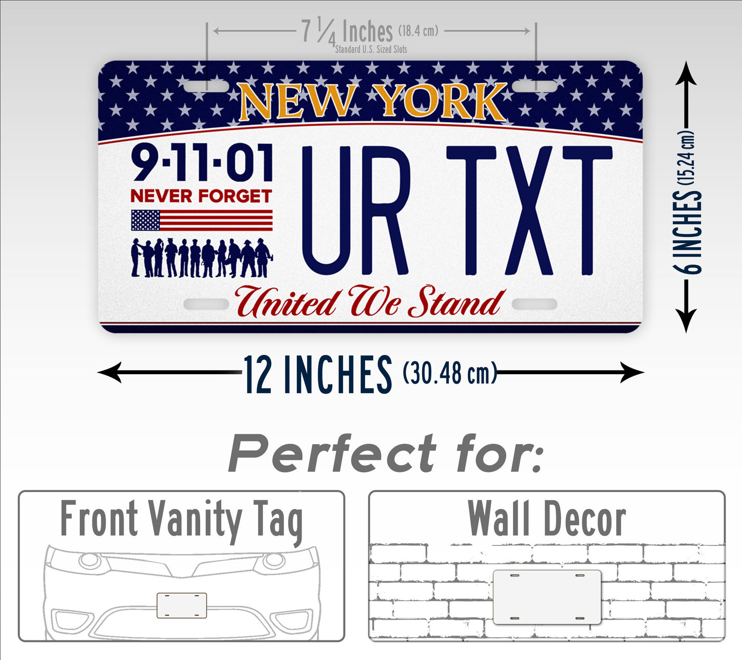 New York "911 Never Forget" Novelty License Plate