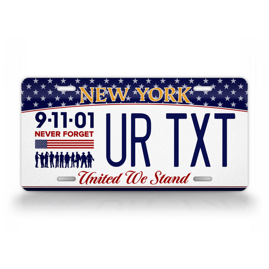 New York "911 Never Forget" Novelty License Plate