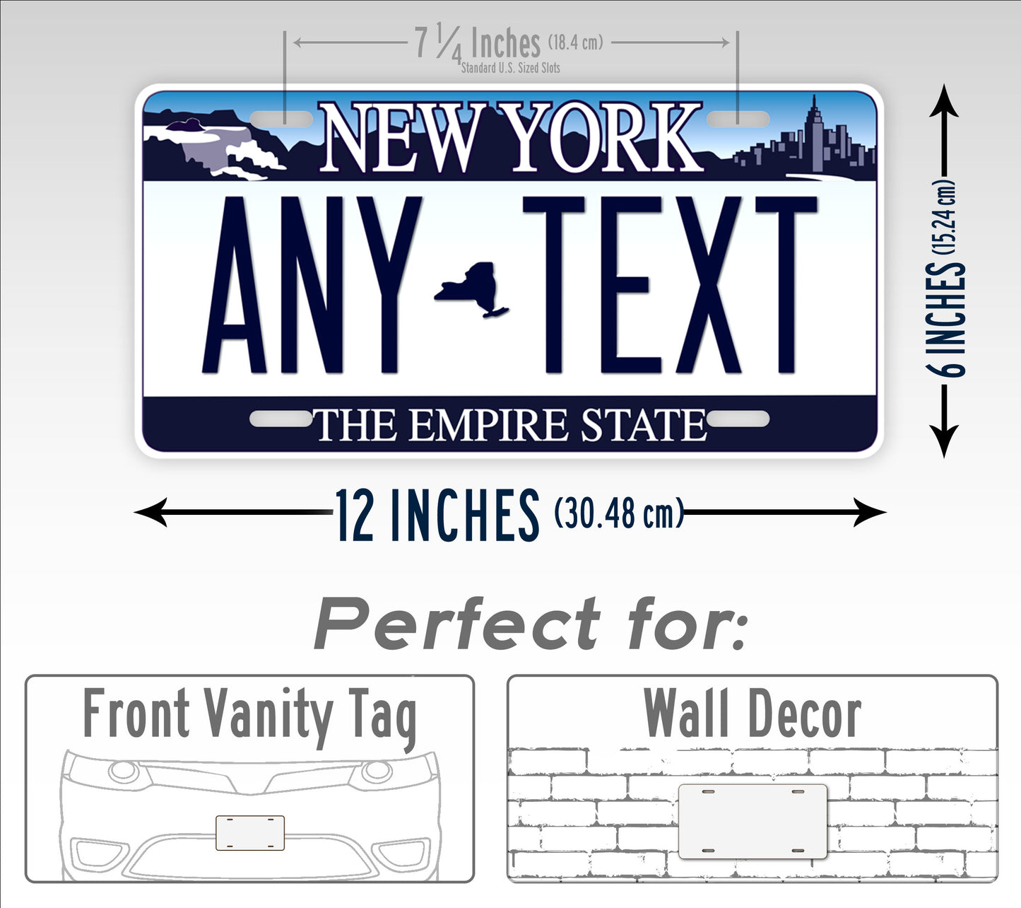 New York "Blue Falls" Novelty License Plate