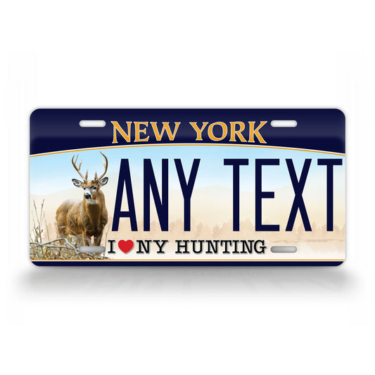 New York "I Love Hunting" Novelty License Plate