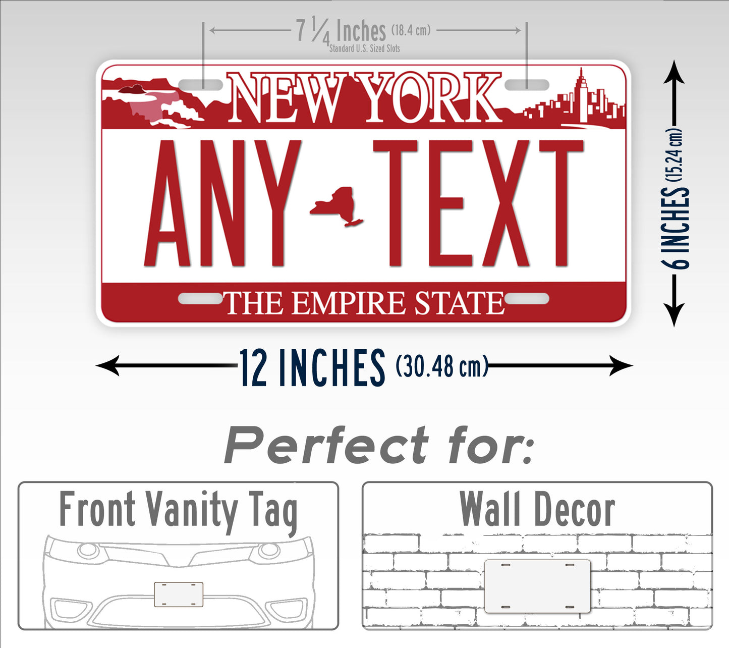 New York "Red Falls" Novelty License Plate