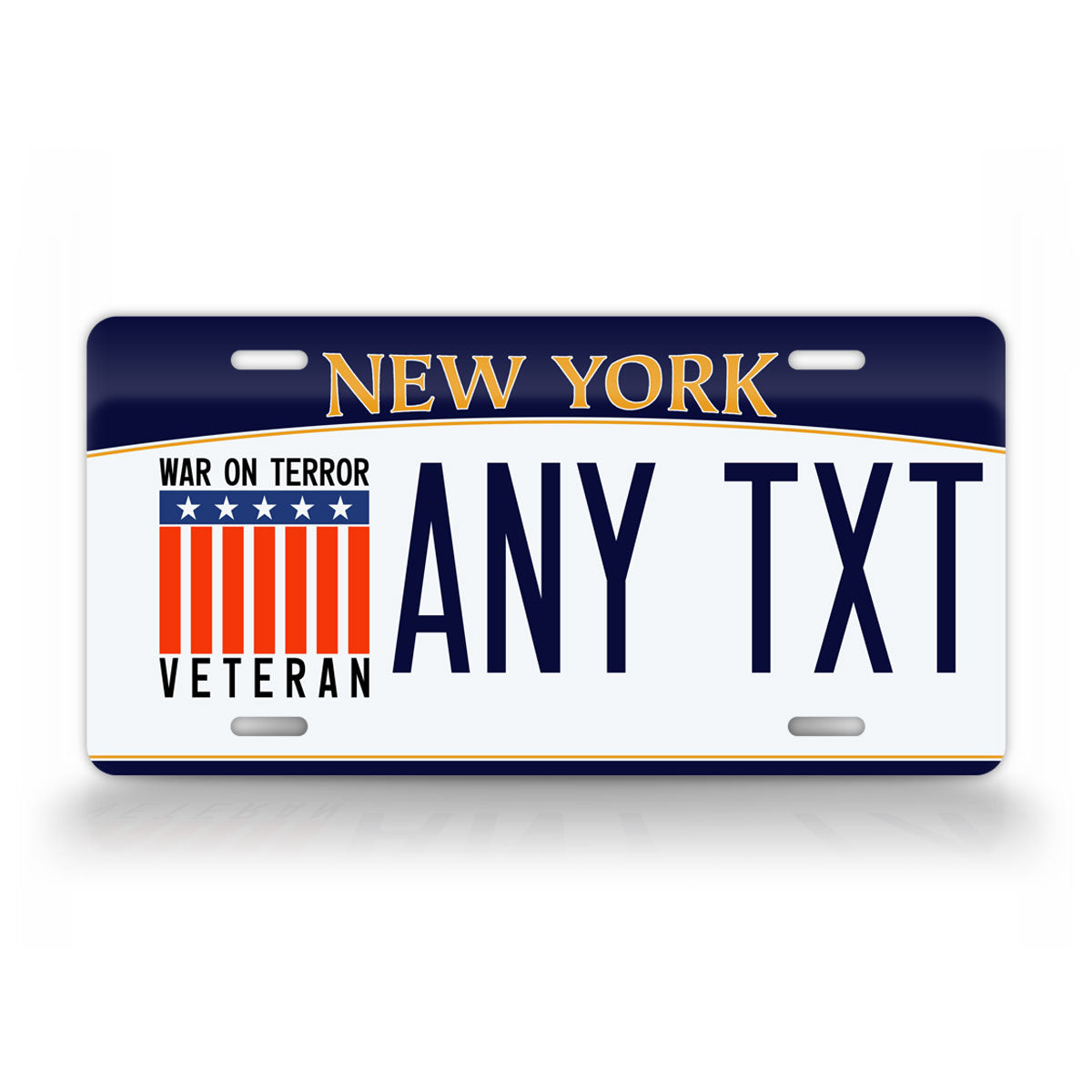 New York "War on Terror Veteran" Novelty License Plate