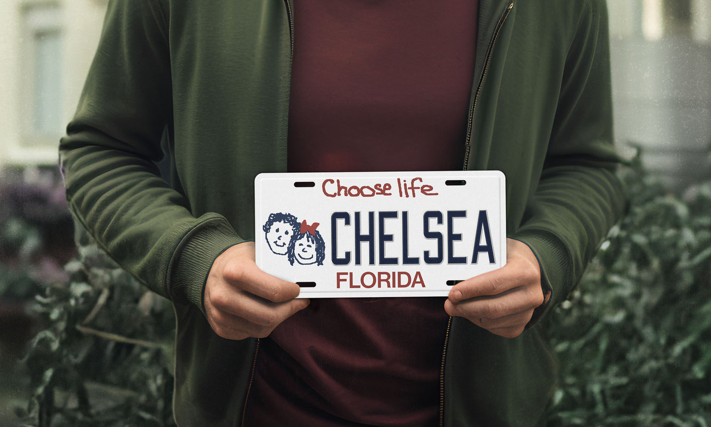 Florida Choose Life White Novelty License Plate